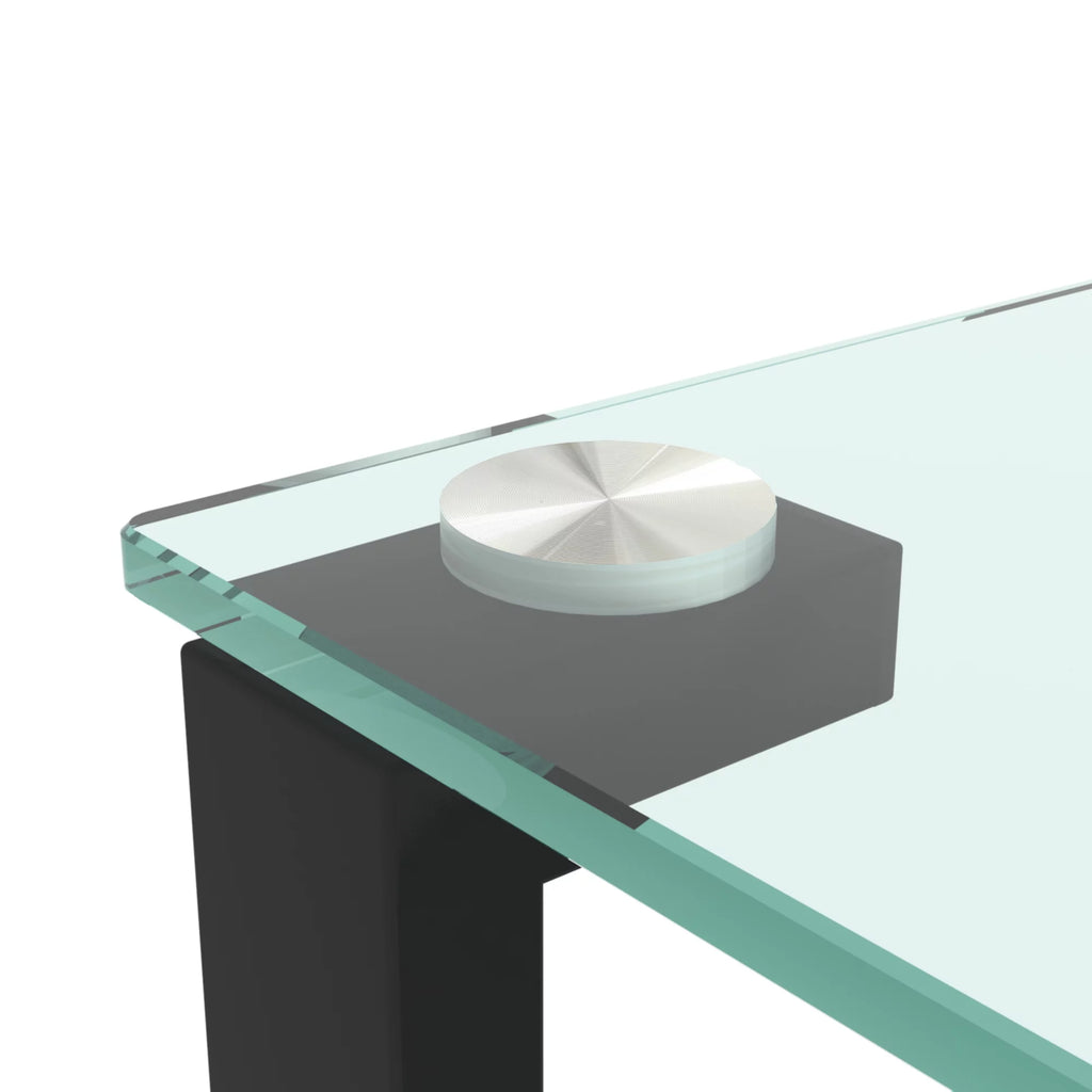 Set of 2 Tempered Glass Square Side Table Y542640