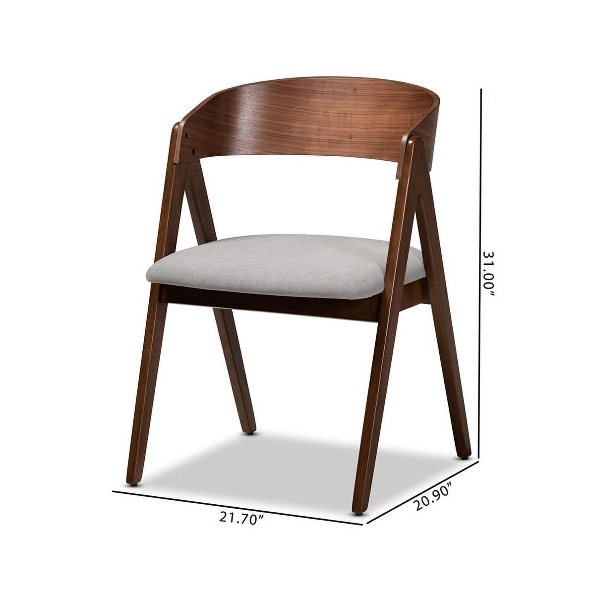 Grey and Brown Finished Wood 2-Piece Dining Chair Set Y643362