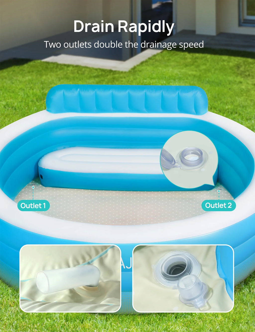 Inflatable Round Swimming Pool with Seat P632