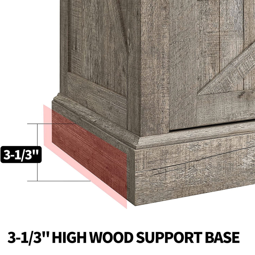 60-Inch Sliding Barn Door Wooden TV Stand V24861